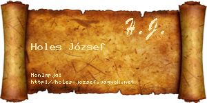 Holes József névjegykártya