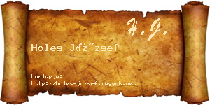 Holes József névjegykártya